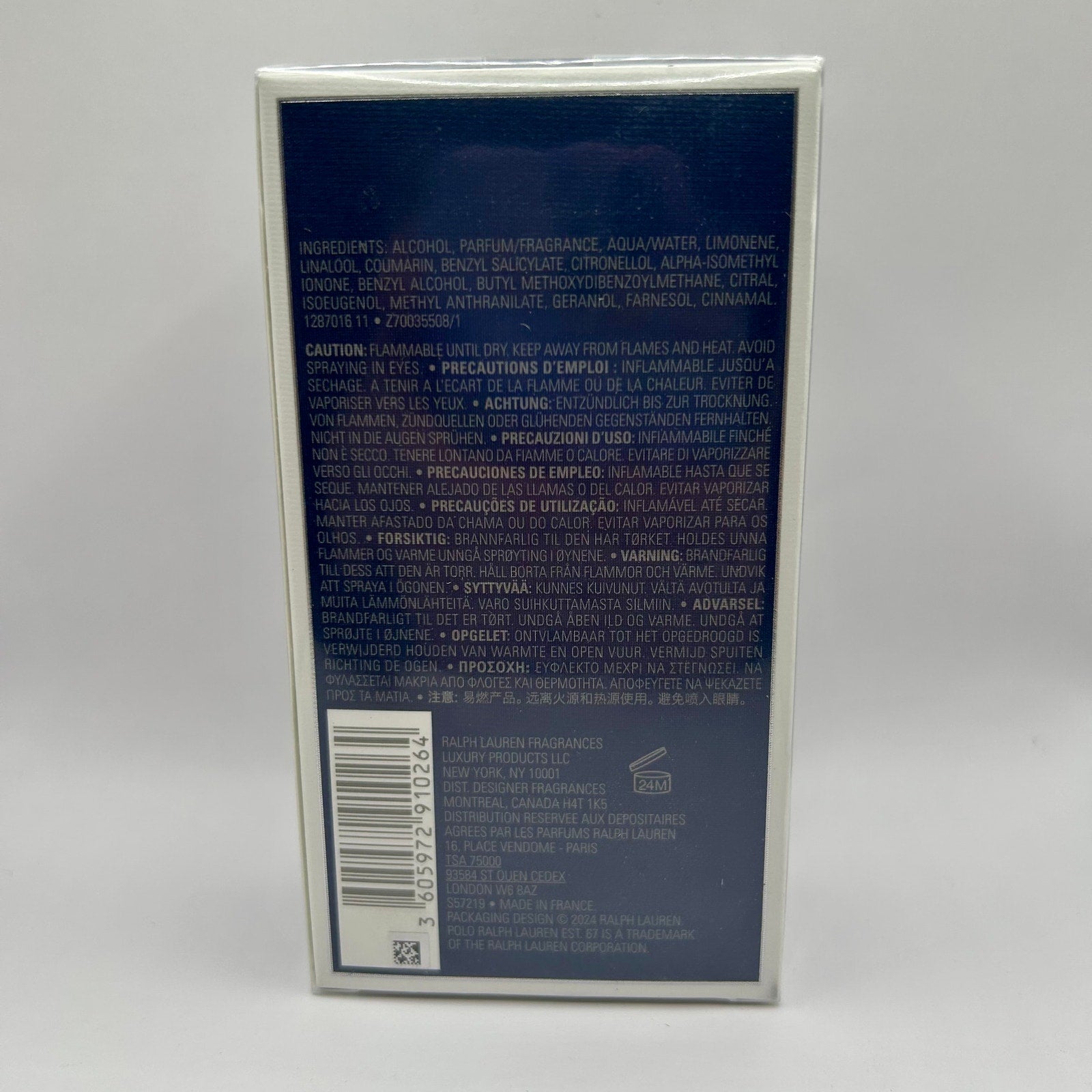 Polo EST 67 by Ralph Lauren, 2.5 oz EDT Refillable Spray for Men
