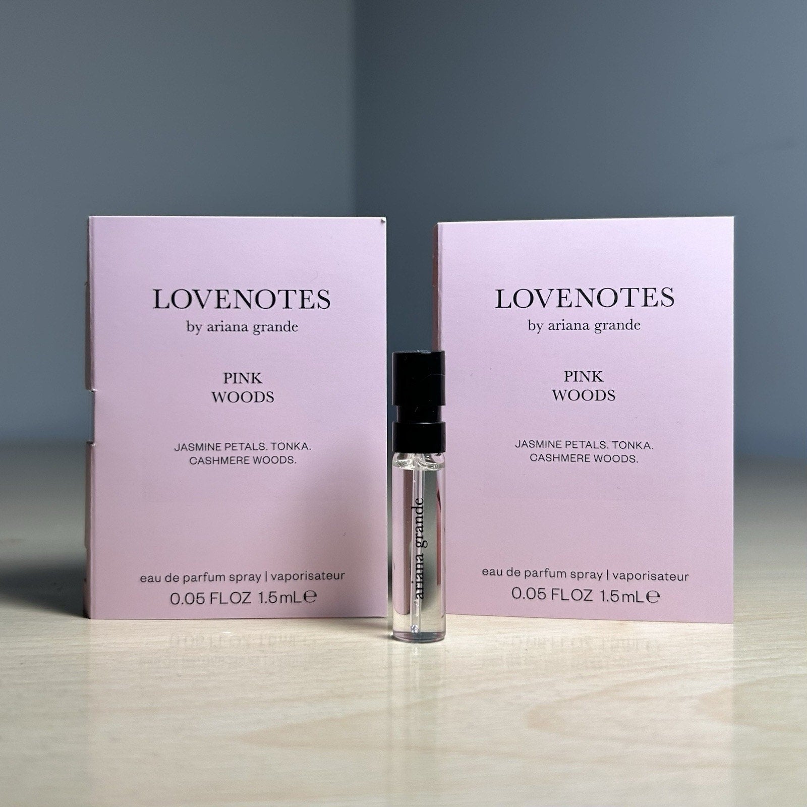 LOVENOTES by Ariana Grande Pink Woods EDP 1.5 ML Samples, Set of 2